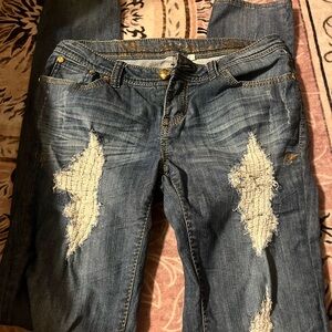 Distressed Blue Apple bottom Jeans